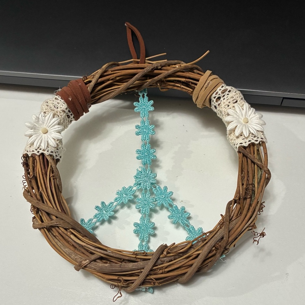 Handmade Peace Sign Wreath